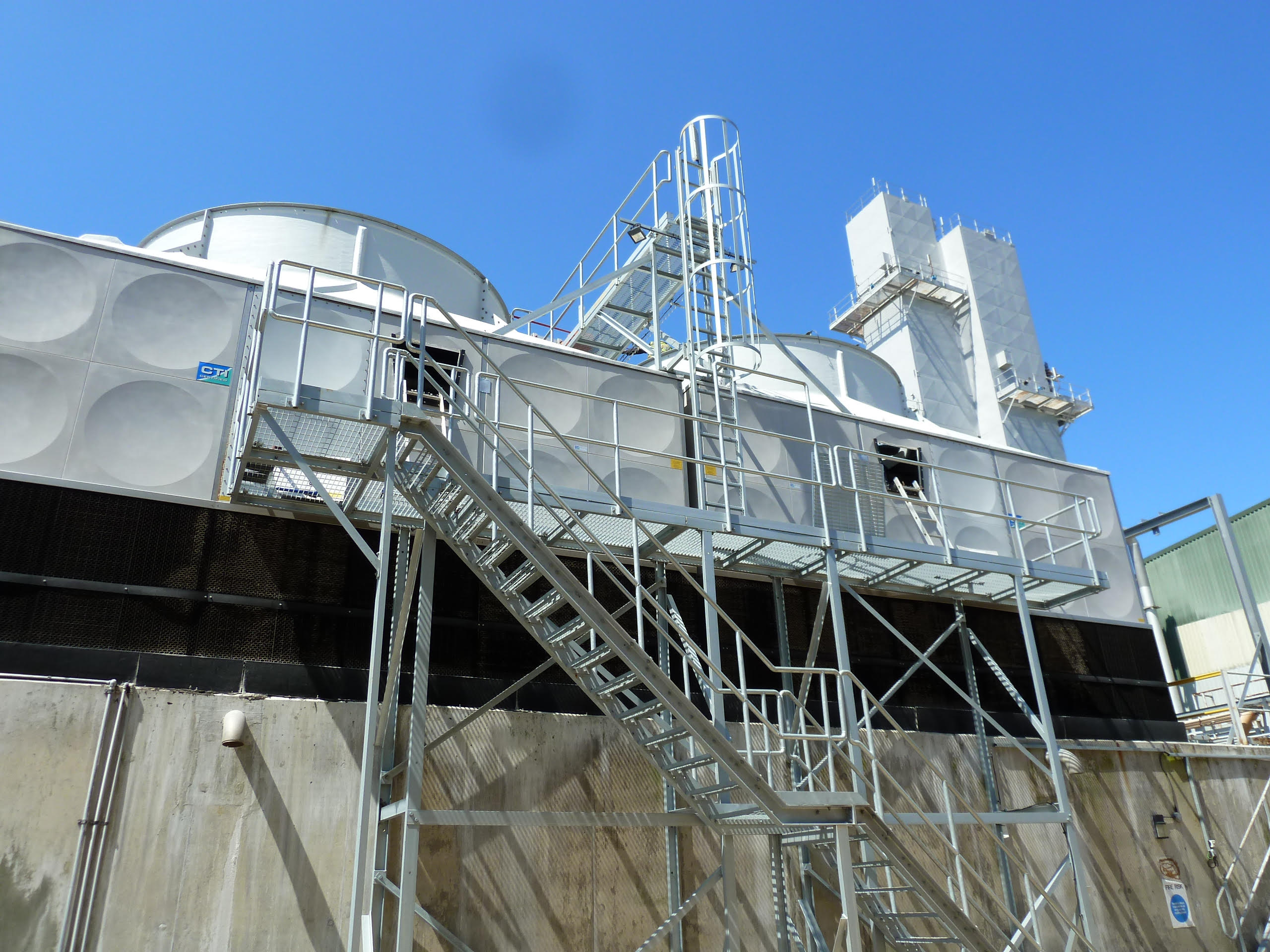 Cooling tower structure and access platform